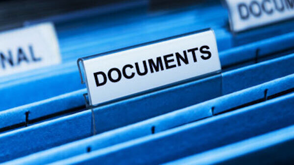 File folder with the word documents on it