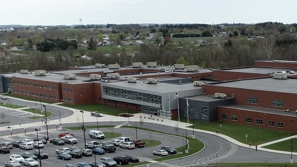 Aerial shot of high school