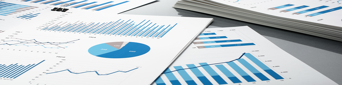 various reports with graphs scattered